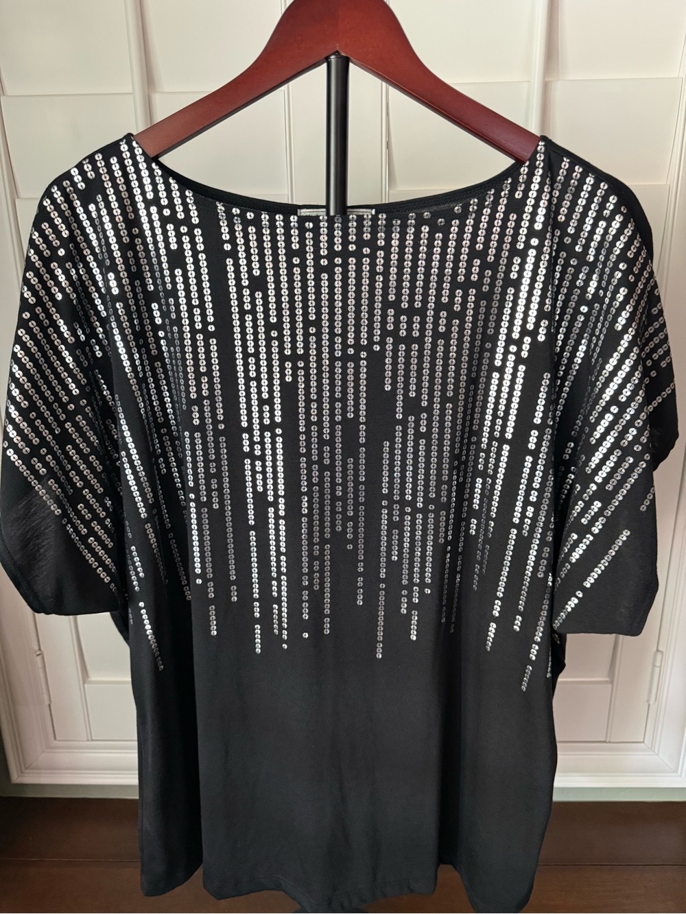 Vintage Suzie Black Silver Sequin Dolman